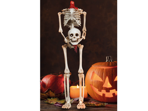 Akasztós dekoráció fej nélküli csontváz - 37 cm - 1 db.