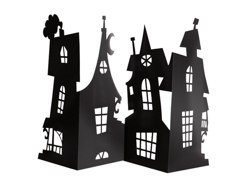 Kísértetház asztali dekoráció Halloweenre - 1 db.