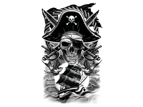 Kalóz alkar tetoválás - 1 db.