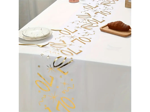 Nyomtatott asztali futó dekoráció 70. születésnapra - 28 cm x 5 m - 1 db.