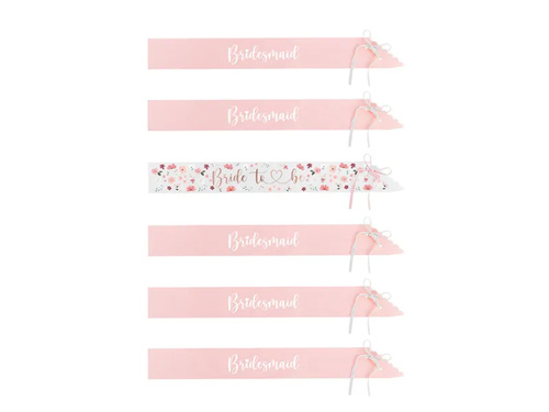 Menyasszonyi és koszorúslányszíjak - 6 db.