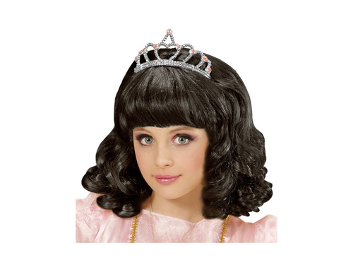 Fekete hercegnő paróka tiarával