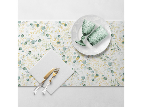 Dekoracja bieżnik na stół z listkami - 40 cm x 5 m - 1 szt.