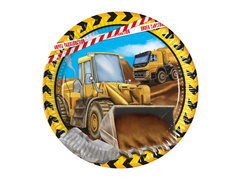 Papírtányérok születésnapokra Építőipari - 23 cm - 8 db.