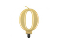 Arany fém számgyertya - 0 - nulla