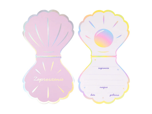 Óceán kagyló születésnapi meghívó - 6 db.