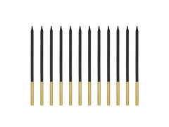 Születésnapi gyertyák fekete - 14 cm - 12 db.