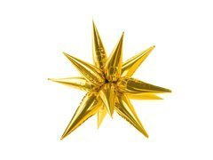 3D arany csillag fólialufi - 70 cm - 1 db.