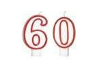 Számgyertyák piros peremmel - 60 - hatvan - 2 db.