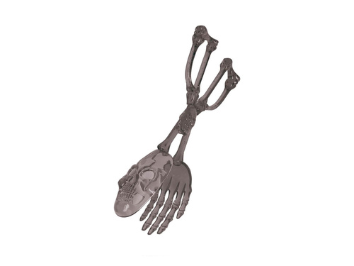 Halloween szürke salátacsipesz - 28 cm - 1 db.