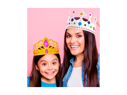 6 darabos papírkorona készlet festéshez - 3 minta - mix