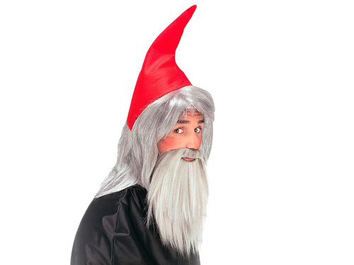 Piros gnóm szakállas kalap - 1 db.