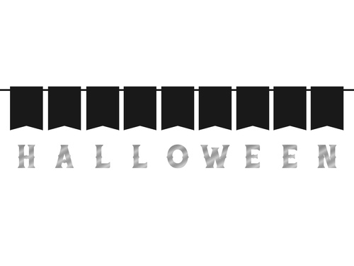 Halloween ezüst banner - 1 db.