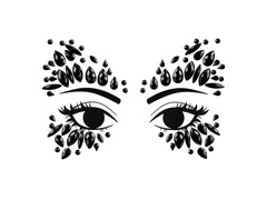 Öntapadós arckristályok fekete - 1 op.