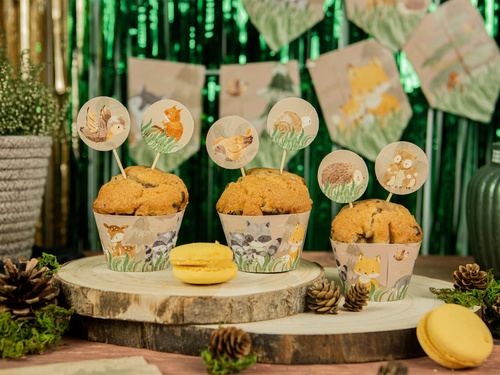 Cupcake liners Erdei állatok - 6 db.