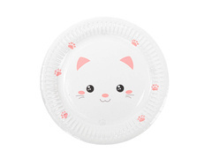 Édes cica születésnapi tányér - 18 cm - 6 db.