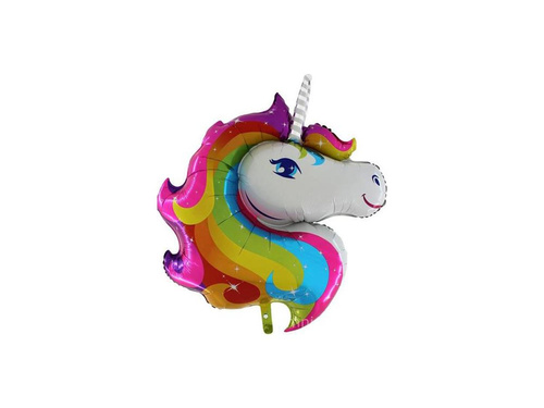 Egyszarvú fej fólialufi - 37 cm - 1 db