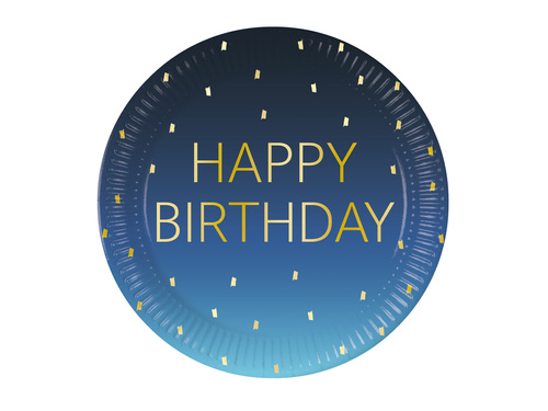 Boldog születésnapot papírtányér - 23 cm - 8 db.