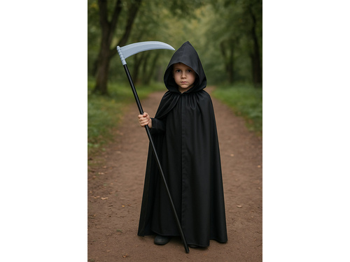 Fekete kapucnis köpeny