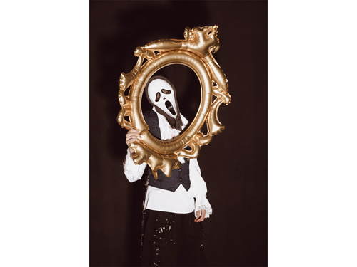 Sikoly maszk csuklyával Halloweenre - 1 db.