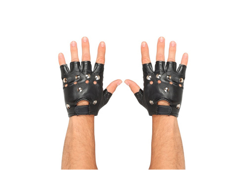 Ujjatlan szegecselt bőrkesztyű