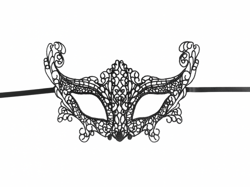 Csipke farsangi maszk fekete - 1 db.