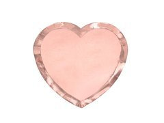 Rózsaarany szív tányérok - 21 cm - 6 db.