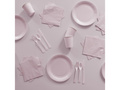 Világos rózsaszín műanyag evőeszközök - 24 db.