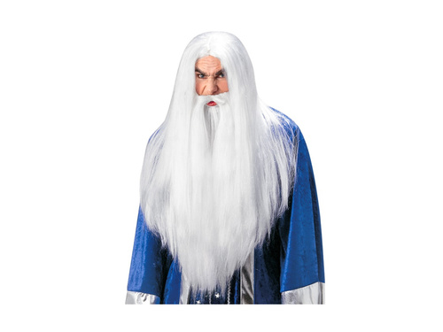 Varázsló paróka extra hosszú szakállal és bajusszal