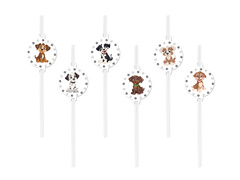 Születésnapi szívószálak Doggies - 6 db.