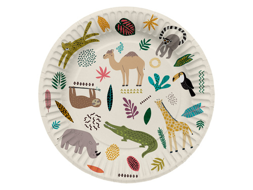 Állatkerti születésnapi papírtányér - 23 cm - 8 db.