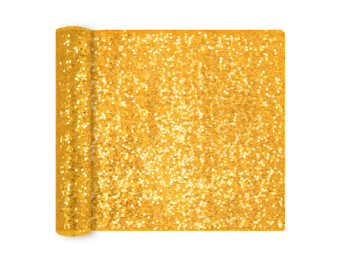 Dekorációs flitteres asztali futó - arany - 28 cm x 2 m - 1 db.