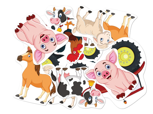 Kétoldalas dekoráció Farm - 12 db.