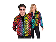 Party flitteres kabát - bomber - szivárványos tigris motívummal