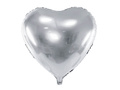 Ezüst szív fólialufi - 61 cm - 1 db.
