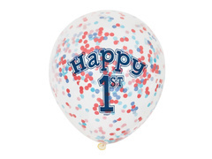 Születésnapi konfetti lufi - 31 cm - 6 db.