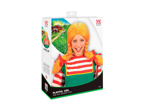 Piros lány paróka hajlítható copfokkal