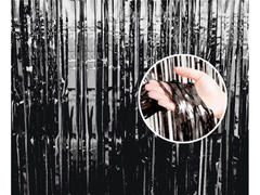 Függöny - ajtófüggöny metálfekete - 90 cm x 240 cm