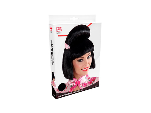 Gésa paróka virággal és botokkal