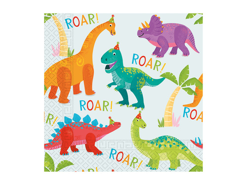 Dino születésnapi szalvéta - 33 cm - 20 db.