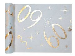 Nyomtatott asztali futó dekoráció 60. születésnapra - 30 cm x 5 m - 1 db.