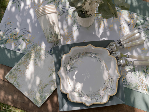 Zöld leveles papírpoharak - 270 ml - 10 db.