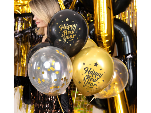 Boldog új évet latex lufi - 30 cm - 6 db.