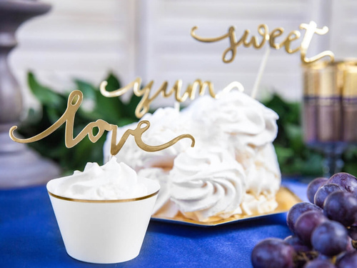 Szerelem arany tortaszedő - 13 cm - 6 db.