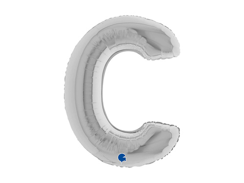Fólia lufi C betű ezüst - 40" - 1 db.