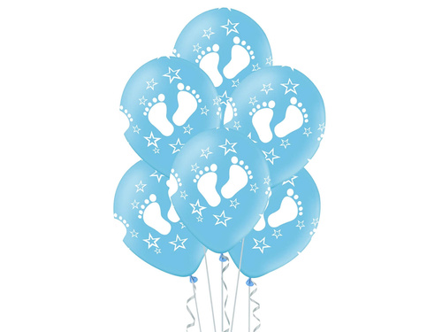 Latex lábbeli lufi babaköszöntőre fiúnak - 30 cm - 5 db.