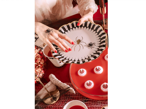 Arany pók halloweeni papírtányér - 23 cm - 6 db.