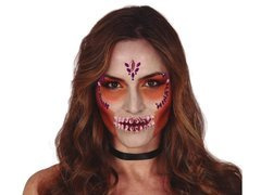 Öntapadós arc matricák Skull lila