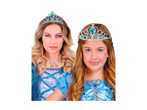 Ezüst tiara türkiz ékszerekkel