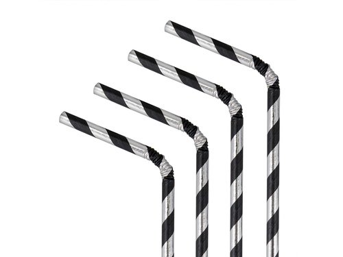 Csíkos papír szívószálak - 19,5 cm - 10 db.